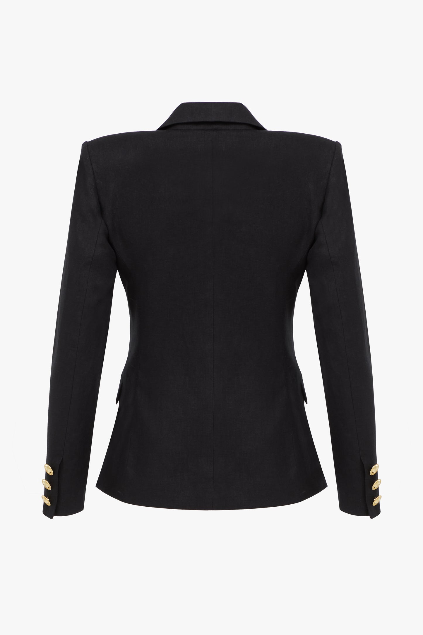 Linen Double-Breasted Blazer "Amour Noir"