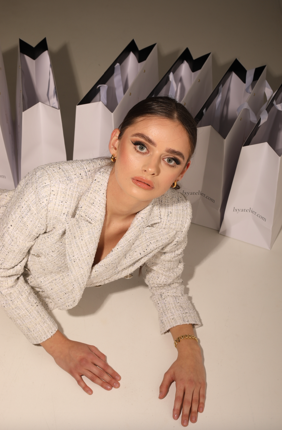 Double-buttoned tweed blazer "LE RÊVE ARGENTÉ"