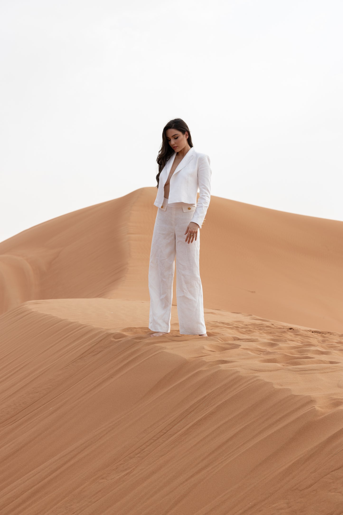 Linen pants "Blanc de la nuit"
