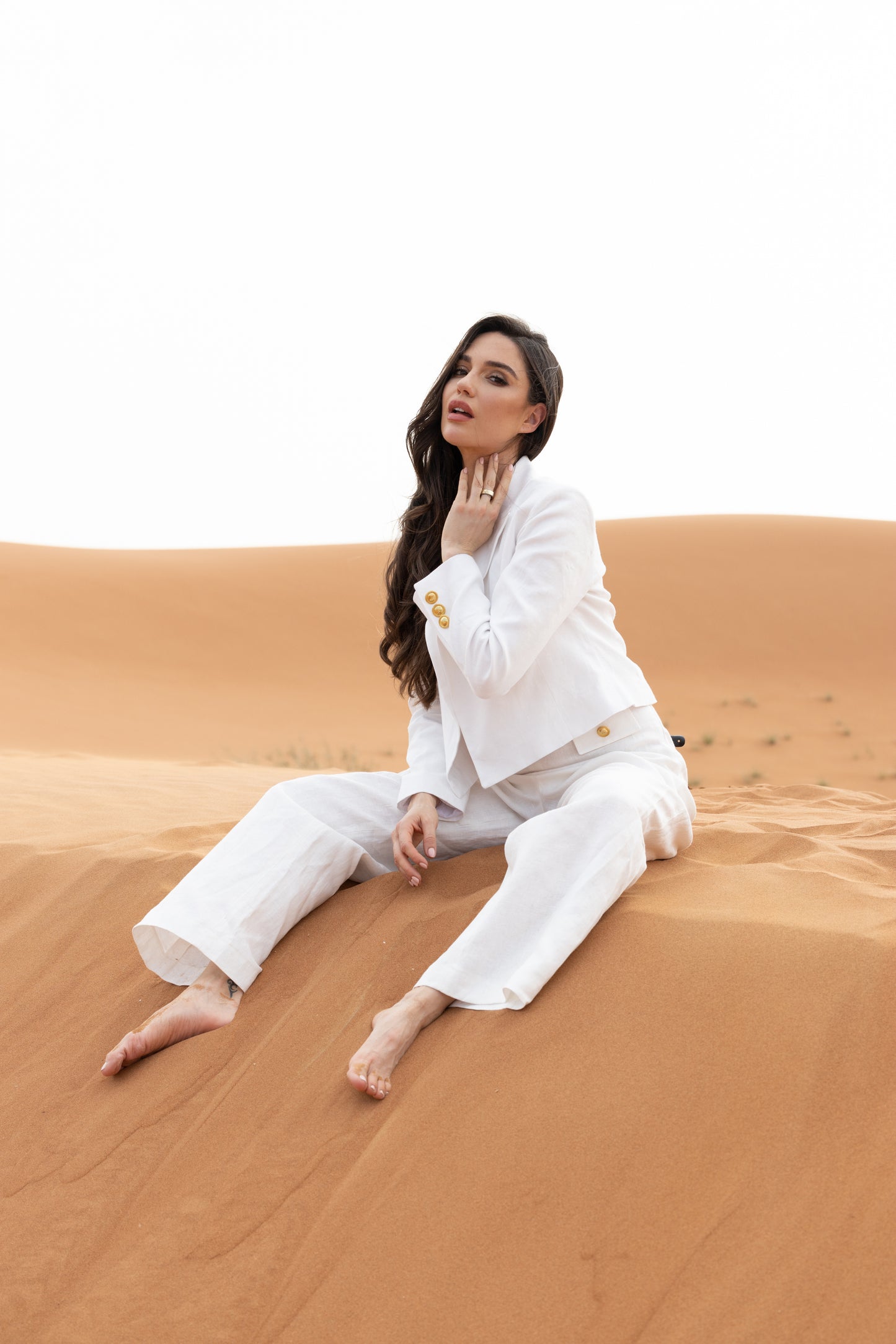 Linen pants "Blanc de la nuit"