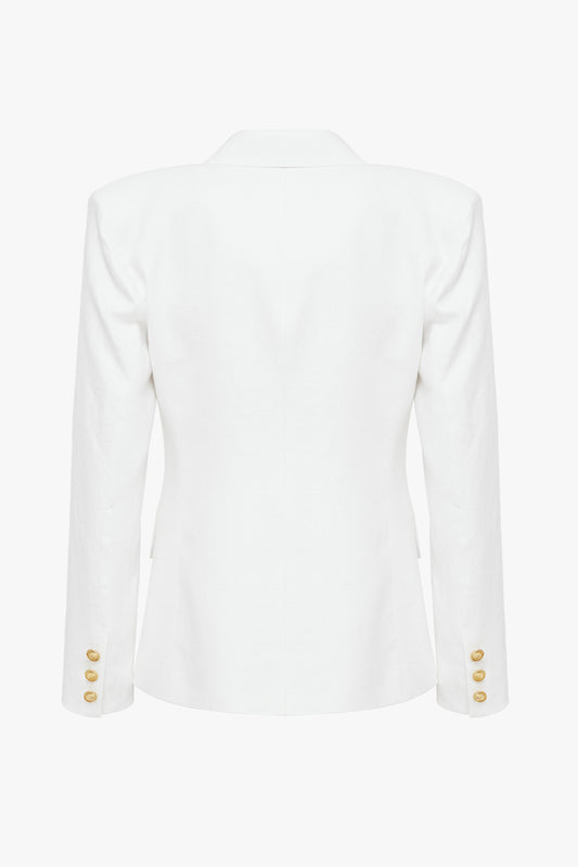 Linen Double-Breasted Blazer "Blanc de la nuit"