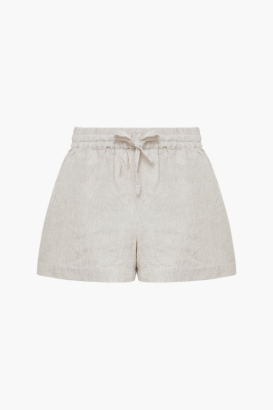 Linen shorts with elastic band "Sablé"