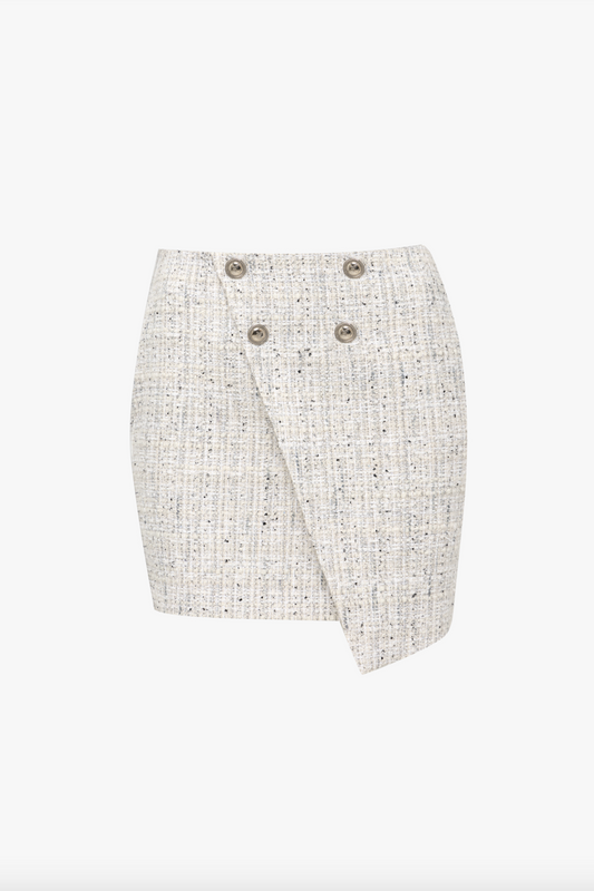 Asymmetric skirt made of tweed fabric "LE RÊVE ARGENTÉ"