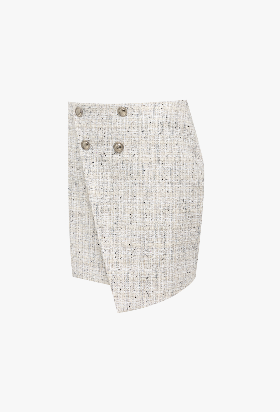 Asymmetric skirt made of tweed fabric "LE RÊVE ARGENTÉ"