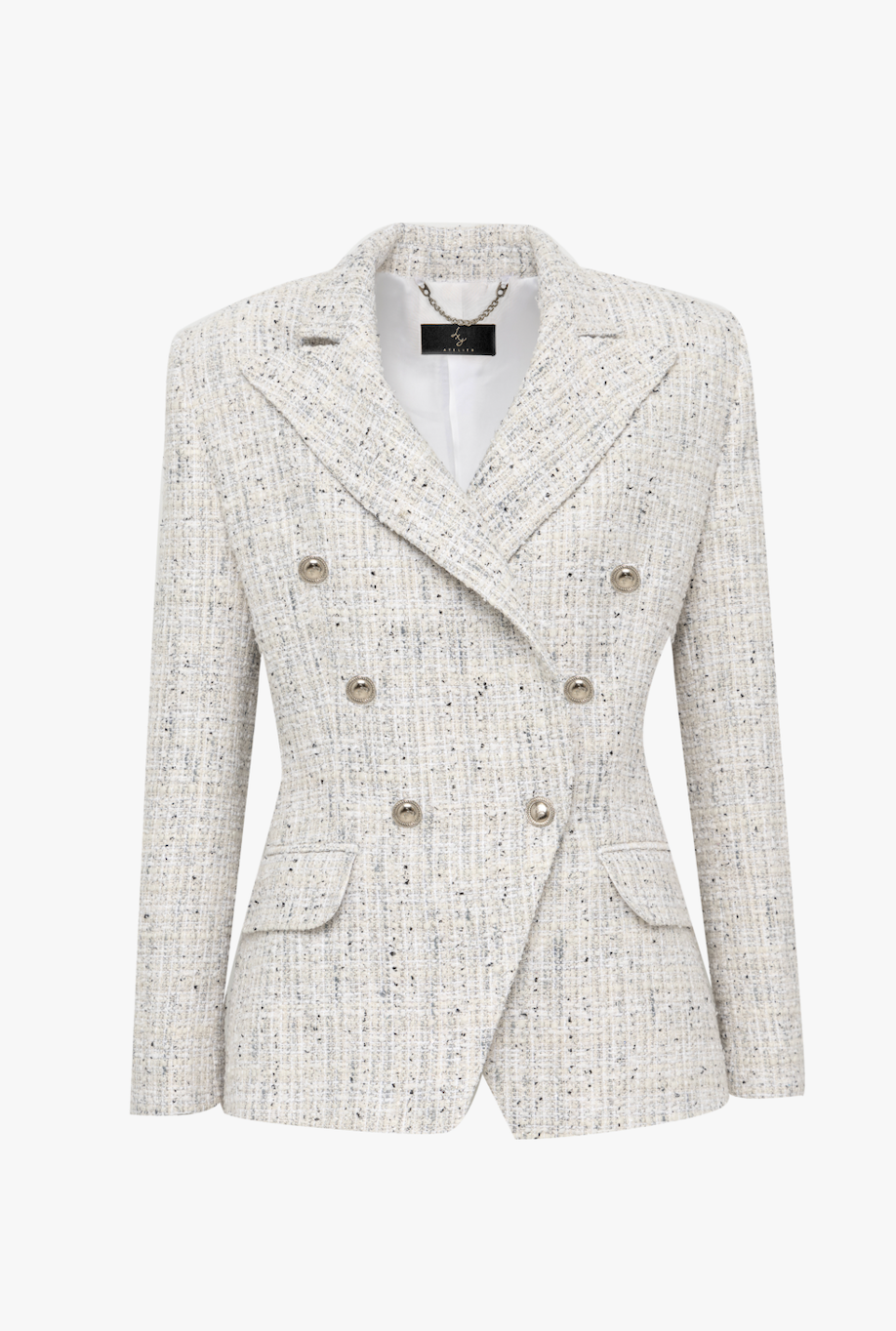 Double-buttoned tweed blazer "LE RÊVE ARGENTÉ"