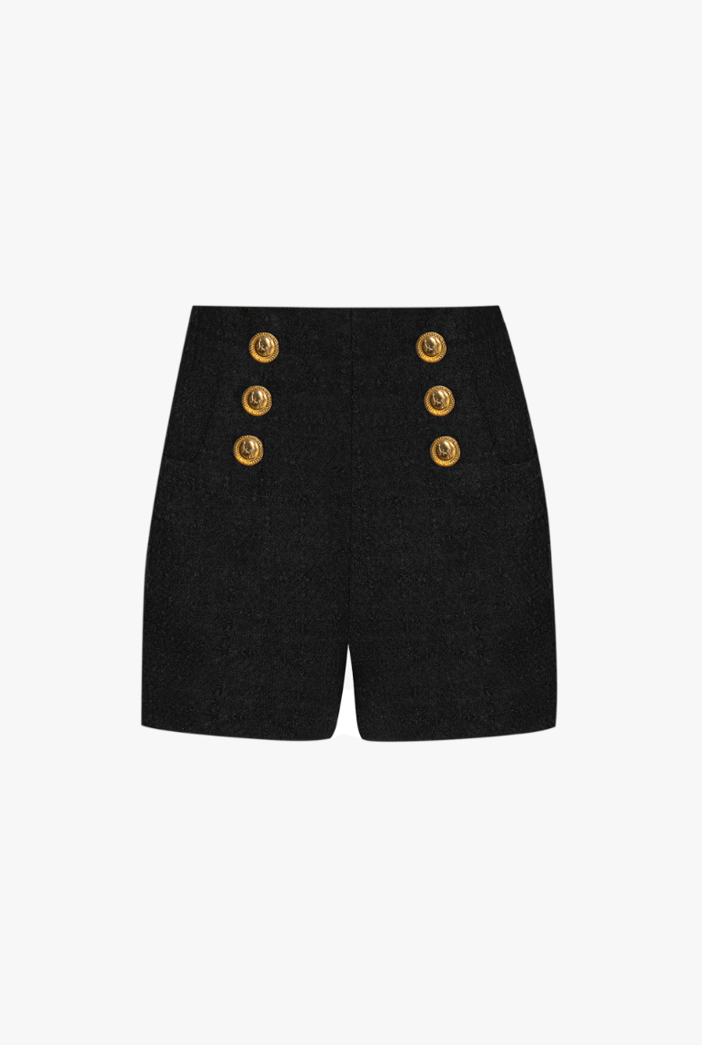 Tweed shorts with double-breasted buttons "NOIR DÉSIR"